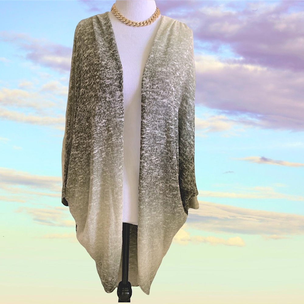 Ombré Marled cardigan duster